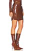 view 2 of 4 Faux Patent Leather Mini Skirt in Cinnamon