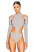 view 2 of 5 Cut Out Bodysuit in Grey