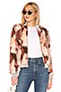 view 1 of 4 Faux Fur Bomber Jacket in Pink Calico