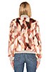 view 3 of 4 Faux Fur Bomber Jacket in Pink Calico