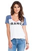 view 1 of 4 France Tee in White/Blue/Red