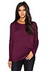 view 2 of 4 Oversized V Back Dolman Tee in Cabernet