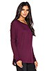 view 3 of 4 Oversized V Back Dolman Tee in Cabernet