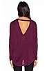 view 4 of 4 Oversized V Back Dolman Tee in Cabernet