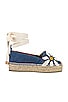 Lino Azul Marino Espadrille Flat, view 1 of 5, click to view large image.