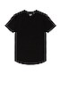view 1 of 3 V-Neck Curve Hem T-Shirt in black
