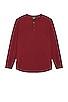Long Sleeve Henley Curve-Hem, view 1 of 3, click to view large image.