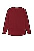 view 2 of 3 Long Sleeve Henley Curve-Hem in Cabernet