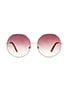 view 1 of 3 Sonic Bloom Sunglasses in Polished Nickel & Brown Gradient