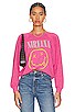 view 1 of 8 Nirvana Smiley Raglan Crew in Pink Cosmo