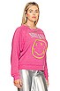 view 4 of 8 Nirvana Smiley Raglan Crew in Pink Cosmo