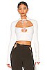 view 1 of 4 Thermal Knit Tie Top in White