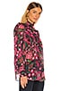 view 2 of 4 Bib Front Ruffle Blouse in Pink Hungarian Floral