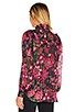 view 3 of 4 Bib Front Ruffle Blouse in Pink Hungarian Floral