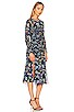 view 2 of 3 Corinne Dress in Abstract Butterfly Small Navy