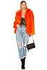 view 4 of 4 Collared Faux Fur Jacket in Orange