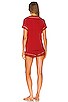 view 3 of 3 Gisele The Short PJ Set Ribbon in Haute Red & Ivory