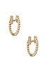 Gold Twist Mini Huggie Earrings, view 1, click to view large image.