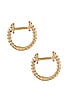 Gold Twist Mini Huggie Earrings, view 2, click to view large image.