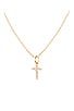 Gold Faceted Ball Chain Necklace & Cross Charm, view 3, click to view large image.