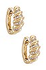 view 2 of 3 Jumbo Gold And Diamond Twist Huggie Earrings in Yellow Gold