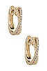 view 1 of 2 Interlocking Diamond And Gold Twist Huggie Earrings in Yellow Gold