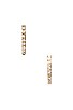 Diamond Bar Stud Earring & Mini Huggie Earring, view 2, click to view large image.