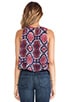 view 3 of 4 Monte Python Print Double Tank in Red, Purple & Royal