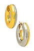 view 1 of 3 On My Mind Two Tone Hoops in Gold & Silver