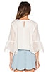 view 3 of 4 Cropped Bell Sleeve Top in Off White
