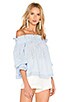 view 2 of 5 Off The Shoulder Top in Pale Blue
