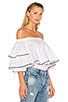 Ruffle Trim Off Shoulder Top, view 2 of 4, click to view large image.