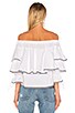 Ruffle Trim Off Shoulder Top, view 3 of 4, click to view large image.