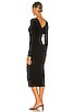 view 3 of 3 Viscose Rib Asymmetrical Wrap Midi Dress in Black