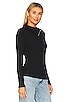 view 2 of 4 Sweater Knit Split Collar Top in Black