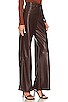 view 2 of 4 Vegan Leather Wide Leg Pant in Chocolate