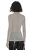 view 3 of 4 Mesh Turtleneck Top in Black & White Checker
