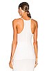 view 4 of 5 Stretch Silk Knit V Racer Tank in White