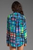 view 2 of 5 Helio Mix Plaid Printed Blouse in Colorwheel Multi