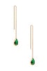 view 1 of 2 Barely There Chain Earrings in Green Crystal