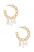 view 2 of 3 Pearl Hoop Earrings in Gold