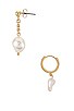 view 2 of 3 Pearl Drop Earrings Set in Gold