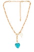 Turquoise Heart Lariat Necklace, view 1 of 3, click to view large image.