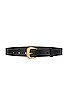 view 1 of 3 Timeless Buckle Belt in Noir Croc & Gold