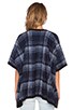 view 3 of 3 Reversible Plaid Poncho in Navy