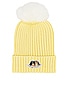 view 3 of 3 Icon Angels Faux Fur Bobble Hat in Yellow