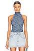 view 1 of 4 MONOGRAM HALTER NECK トップ in Blue