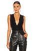 view 1 of 5 Margo Lace Trim Deep V Bodysuit in Black