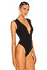 view 3 of 5 Margo Lace Trim Deep V Bodysuit in Black
