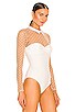 view 3 of 5 Collared Bodysuit With Dotted Tulle in Ivory